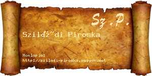 Sziládi Piroska névjegykártya