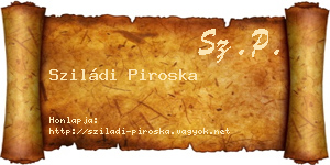 Sziládi Piroska névjegykártya